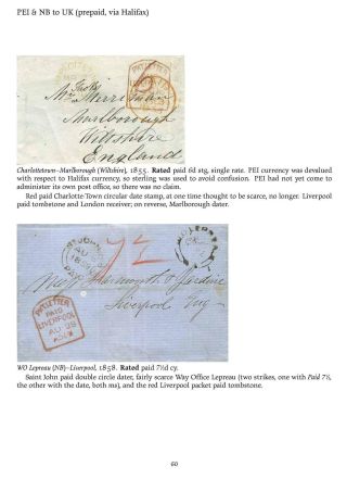 MAIL BETWEEN BNA & UK, 1766-1875 – sheet 60