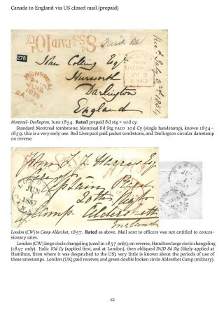 MAIL BETWEEN BNA & UK, 1766-1875 – sheet 63