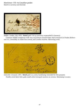 MAIL BETWEEN BNA & UK, 1766-1875 – sheet 67