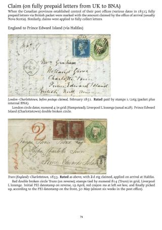 MAIL BETWEEN BNA & UK, 1766-1875 – sheet 74