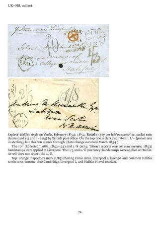 MAIL BETWEEN BNA & UK, 1766-1875 – sheet 76