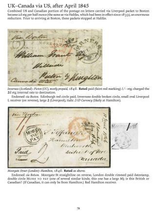 MAIL BETWEEN BNA & UK, 1766-1875 – sheet 78