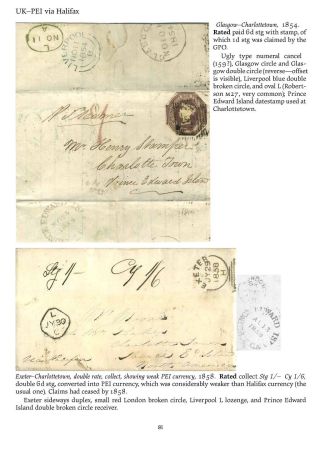MAIL BETWEEN BNA & UK, 1766-1875 – sheet 81
