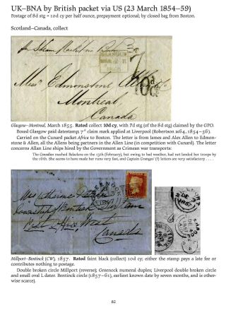 MAIL BETWEEN BNA & UK, 1766-1875 – sheet 82