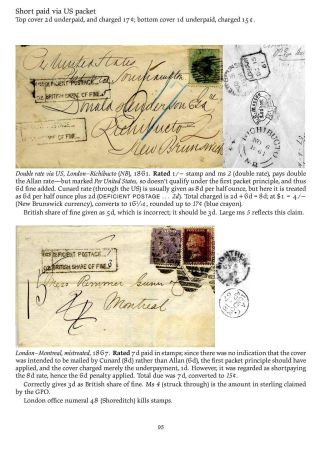 MAIL BETWEEN BNA & UK, 1766-1875 – sheet 95