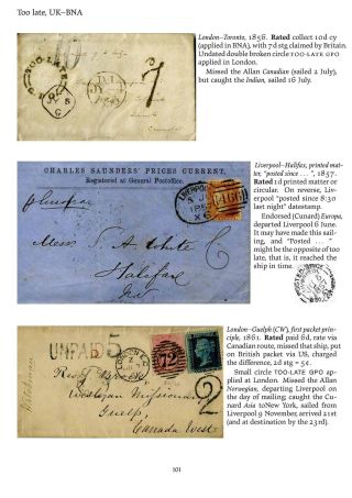 MAIL BETWEEN BNA & UK, 1766-1875 – sheet 101