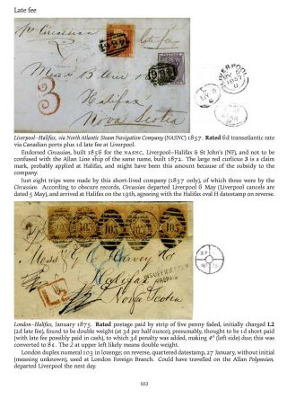 MAIL BETWEEN BNA & UK, 1766-1875 – sheet 103