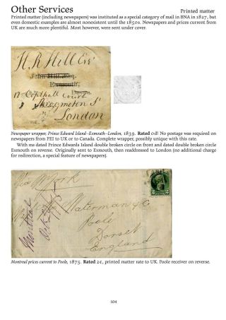 MAIL BETWEEN BNA & UK, 1766-1875 – sheet 104