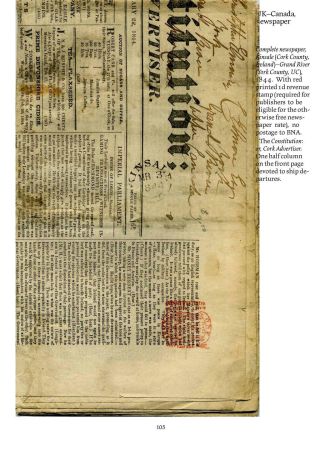MAIL BETWEEN BNA & UK, 1766-1875 – sheet 105