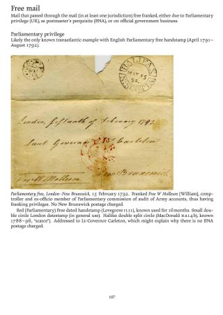MAIL BETWEEN BNA & UK, 1766-1875 – sheet 107