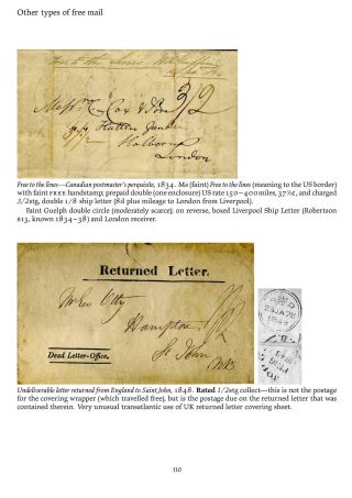 MAIL BETWEEN BNA & UK, 1766-1875 – sheet 110