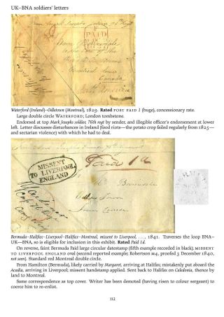 MAIL BETWEEN BNA & UK, 1766-1875 – sheet 112
