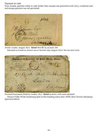 MAIL BETWEEN BNA & UK, 1766-1875 – sheet 116