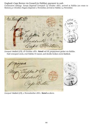 MAIL BETWEEN BNA & UK, 1766-1875 – sheet 118