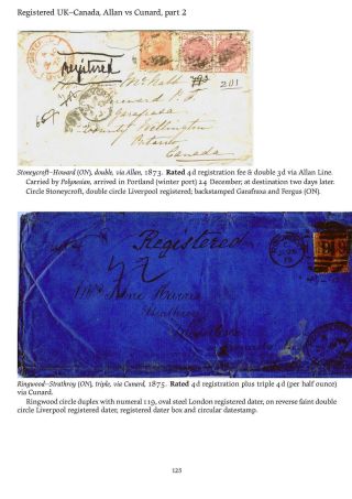 MAIL BETWEEN BNA & UK, 1766-1875 – sheet 125