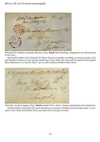 MAIL BETWEEN BNA & UK, 1766-1875 – sheet 126