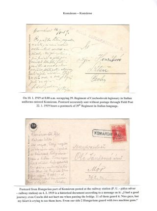 KOMÁROM - KOMÁRNO; POSTGESCHICHTE EINER GETEILTEN STADT 1919 - 1938 – Blatt 2