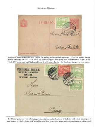 KOMÁROM - KOMÁRNO; POSTGESCHICHTE EINER GETEILTEN STADT 1919 - 1938 – Blatt 4