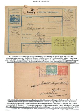 KOMÁROM - KOMÁRNO; POSTGESCHICHTE EINER GETEILTEN STADT 1919 - 1938 – Blatt 5