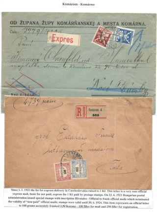 KOMÁROM - KOMÁRNO; POSTGESCHICHTE EINER GETEILTEN STADT 1919 - 1938 – Blatt 8