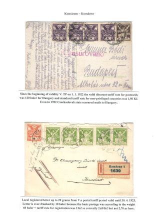 KOMÁROM - KOMÁRNO; POSTGESCHICHTE EINER GETEILTEN STADT 1919 - 1938 – Blatt 9
