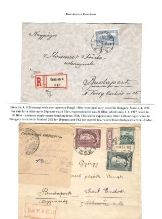 KOMÁROM - KOMÁRNO; POSTGESCHICHTE EINER GETEILTEN STADT 1919 - 1938 – Blatt 11