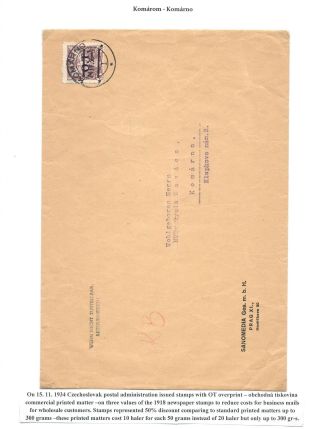 KOMÁROM - KOMÁRNO; POSTGESCHICHTE EINER GETEILTEN STADT 1919 - 1938 – Blatt 14