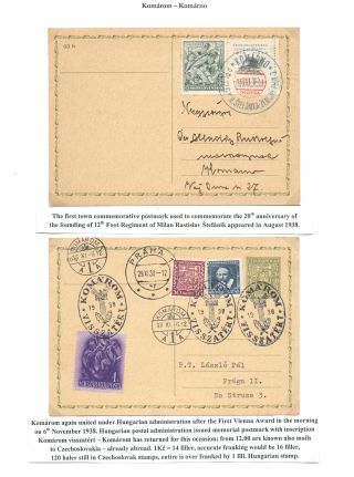 KOMÁROM - KOMÁRNO; POSTGESCHICHTE EINER GETEILTEN STADT 1919 - 1938 – Blatt 16