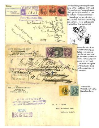 USA: ZPÁTEČNÍ LÍSTKY NA DOPORUČENÉ ZÁSILKY DO ROKU 1945 – list 31