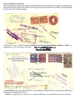 USA: ZPÁTEČNÍ LÍSTKY NA DOPORUČENÉ ZÁSILKY DO ROKU 1945 – list 33