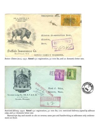 USA: ZPÁTEČNÍ LÍSTKY NA DOPORUČENÉ ZÁSILKY DO ROKU 1945 – list 55
