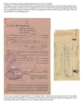 USA: ZPÁTEČNÍ LÍSTKY NA DOPORUČENÉ ZÁSILKY DO ROKU 1945 – list 70