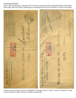 USA: ZPÁTEČNÍ LÍSTKY NA DOPORUČENÉ ZÁSILKY DO ROKU 1945 – list 72