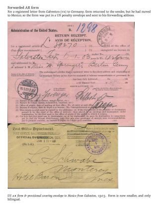 USA: ZPÁTEČNÍ LÍSTKY NA DOPORUČENÉ ZÁSILKY DO ROKU 1945 – list 74