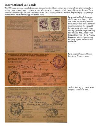 USA: ZPÁTEČNÍ LÍSTKY NA DOPORUČENÉ ZÁSILKY DO ROKU 1945 – list 79