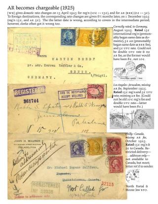 USA: ZPÁTEČNÍ LÍSTKY NA DOPORUČENÉ ZÁSILKY DO ROKU 1945 – list 111