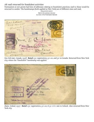 USA: ZPÁTEČNÍ LÍSTKY NA DOPORUČENÉ ZÁSILKY DO ROKU 1945 – list 129