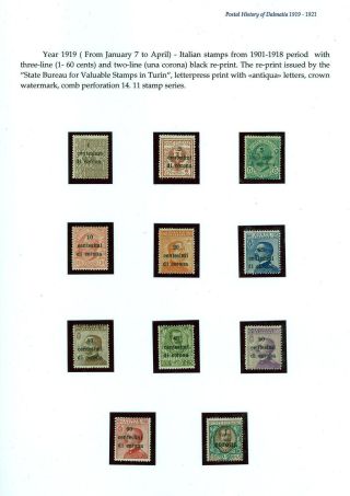 POŠTOVNÍ HISTORIE DALMÁCIE 1919-1921 – list 2