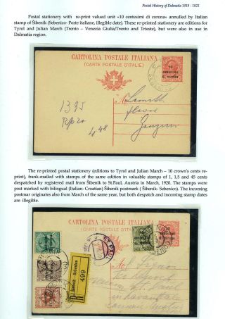 POŠTOVNÍ HISTORIE DALMÁCIE 1919-1921 – list 5