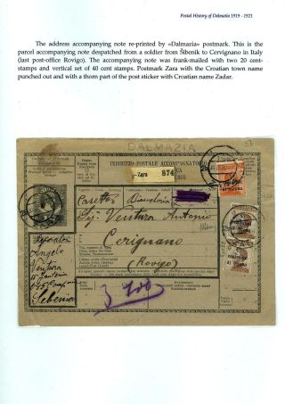 POŠTOVNÍ HISTORIE DALMÁCIE 1919-1921 – list 6