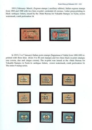 POŠTOVNÍ HISTORIE DALMÁCIE 1919-1921 – list 7
