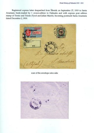 POŠTOVNÍ HISTORIE DALMÁCIE 1919-1921 – list 9