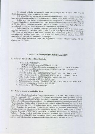 HULTSCHINER LAND UND IHRE POSTGESCHICHTE (Literatur in tschechische Sprache) – Blatt 10
