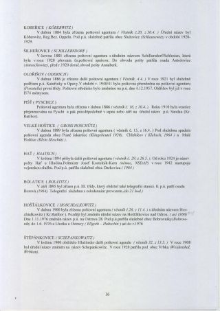 HULTSCHINER LAND UND IHRE POSTGESCHICHTE (Literatur in tschechische Sprache) – Blatt 13