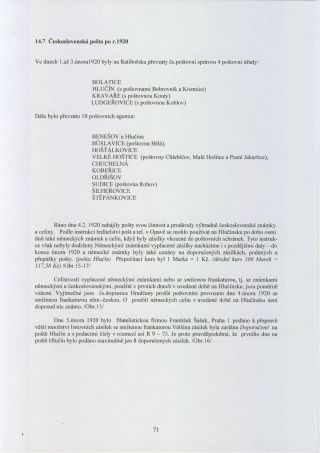 HLUČÍNSKO A JEHO POŠTOVNÍ HISTORIE (publikace) – list 68