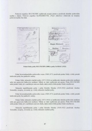 HULTSCHINER LAND UND IHRE POSTGESCHICHTE (Literatur in tschechische Sprache) – Blatt 84