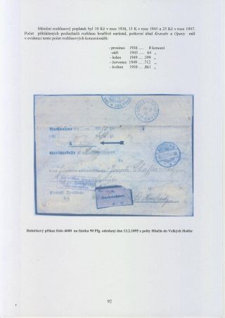 HULTSCHINER LAND UND IHRE POSTGESCHICHTE (Literatur in tschechische Sprache) – Blatt 89