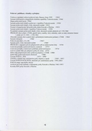 HULTSCHINER LAND UND IHRE POSTGESCHICHTE (Literatur in tschechische Sprache) – Blatt 91
