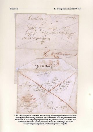 POSTGESCHICHTE DER STADT KOMÁROM 1749-1900 – Blatt 5
