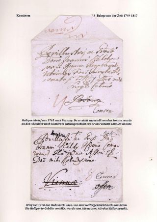 POSTGESCHICHTE DER STADT KOMÁROM 1749-1900 – Blatt 6